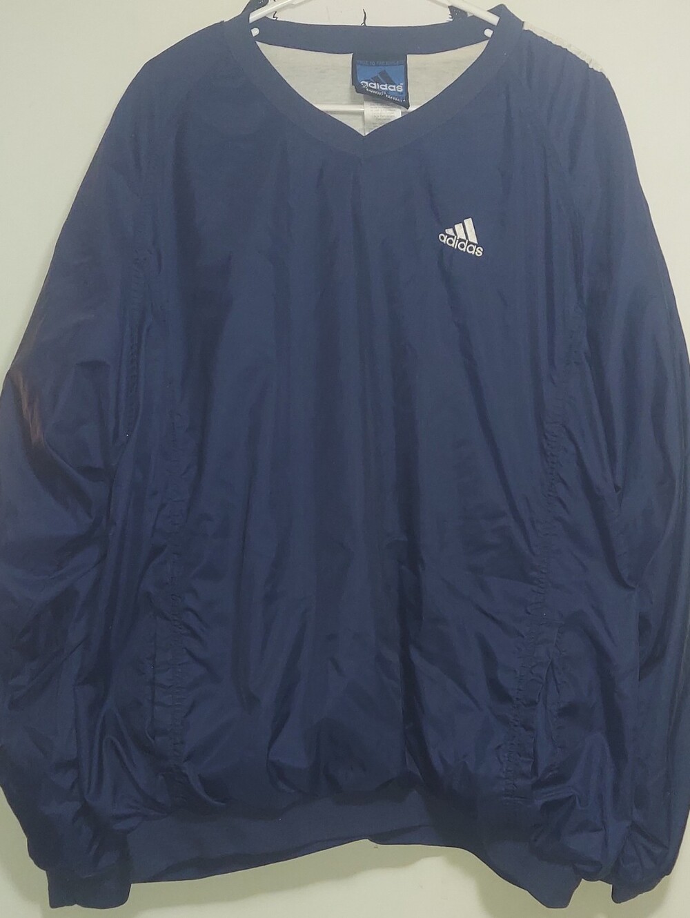 adidas Navy V-Neck Windbreaker Pullover